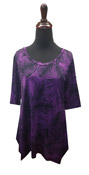 Hawaiian Casual Ola Purple Tunic 3/4 Sleeve Top