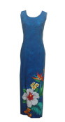 Blue Long Tropic Hawaii Dress