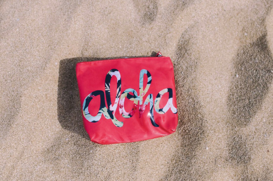 Hawaiian Aloha Red Summer Zipper Pouch Bag