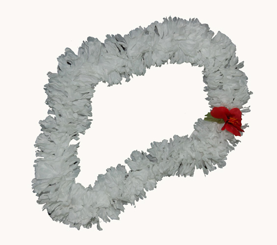 Hawaiian White Carnation Flower Silk Lei