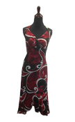 Seasonal Red Fusion Rayon Hawaiian Halter Dress