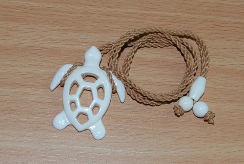 Buffalo White Bone Honu  Necklace