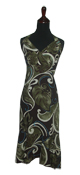 Seasonal Green Fusion Rayon Hawaiian Halter Dress