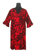 Ladies Aloha Red Hawaiian Short Dress
