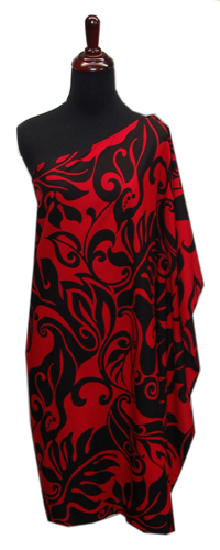 Hawaiian Aloha Red One Shoulder Short Dress