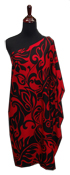 Hawaiian Aloha Red One Shoulder Plus Short Dress