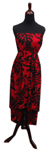 Hawaii Aloha Red High-Low Ladies Dress