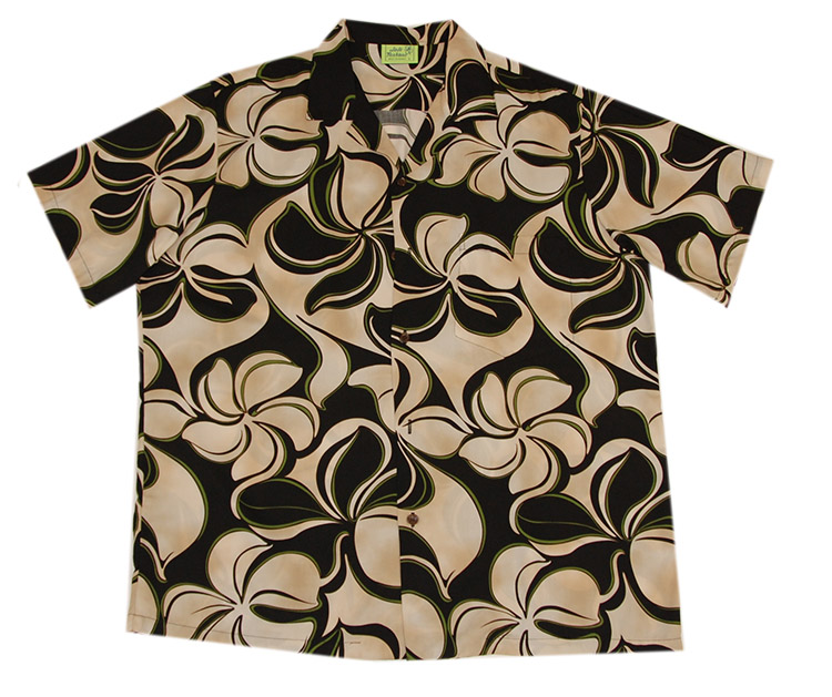 Hawaiian Rayon Hoku Black Men Shirt