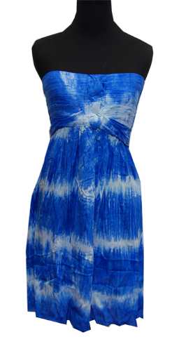 Hawaiian Blue Tie Dye Short Dress