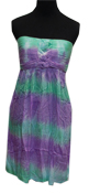 Hawaiian Purple Green Tie Dye Short Dress