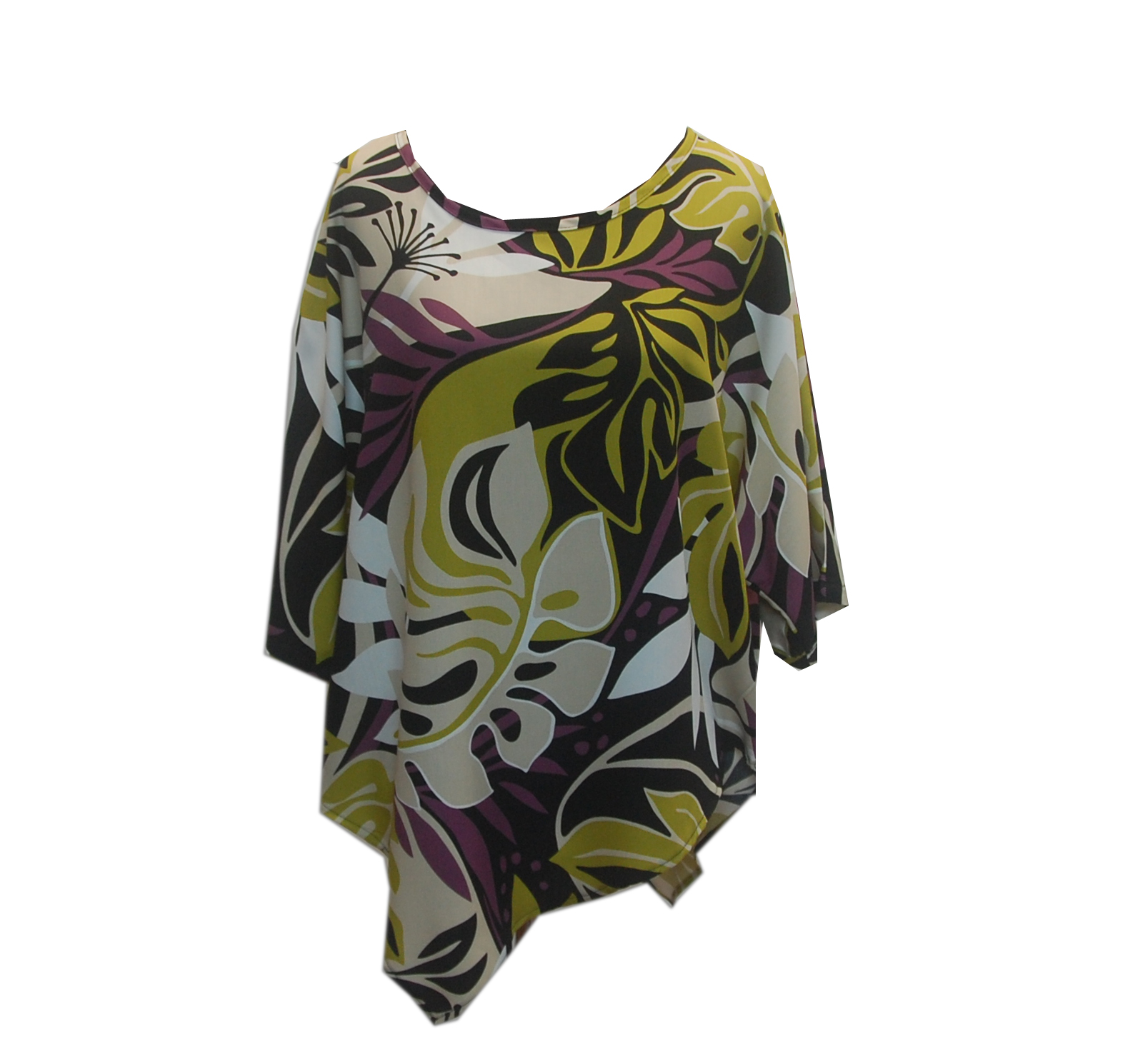 Hawaiian Purple Paradise Fusion Tunic Ladies Top