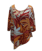 Hawaiian Vibrant Orange Check Me Tunic Top