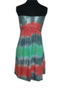 Hawaiian Green Coral Tie Dye Short Dress