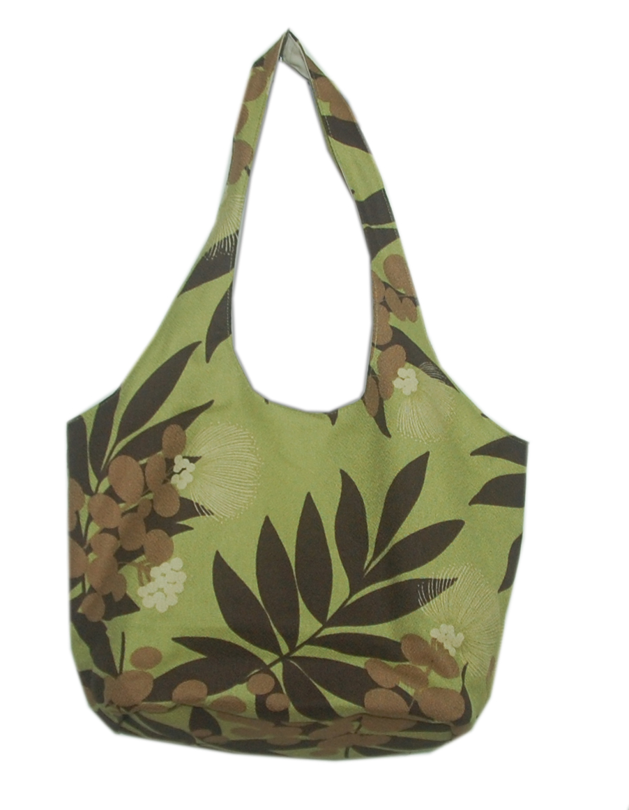 Hawaiian Green Lahua Flower Leaf Tote Bag