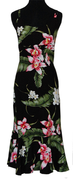 Seasonal Black Orchid Spaghetti Strap Dress