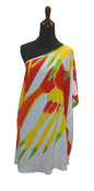 Hawaiian White Bird of Paradise One Shoulder Plus Short Dress