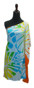 Hawaiian Colorful Monstera Leaf One Shoulder Plus Short Dress