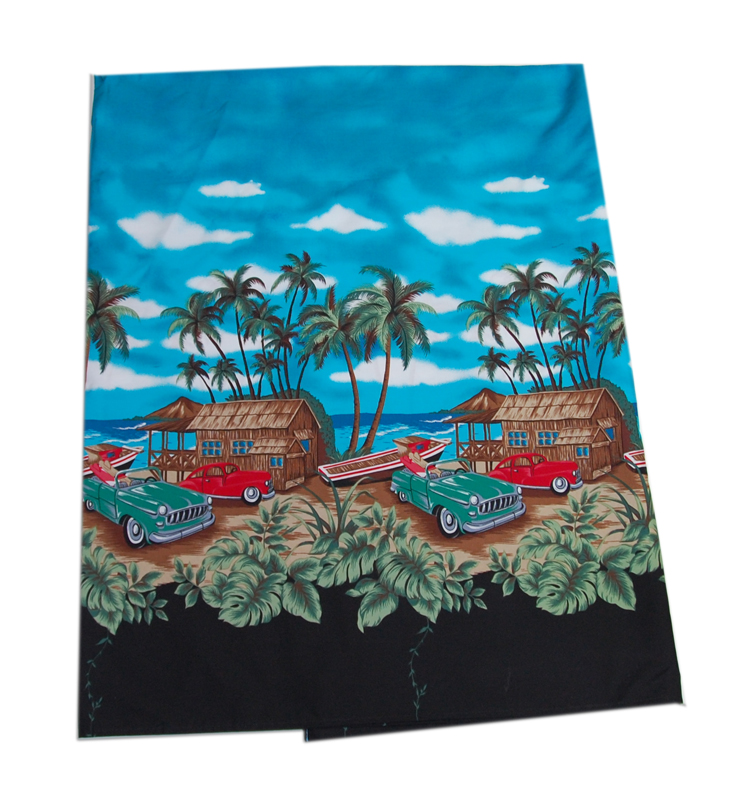 Hawaiian Cotton Paradise Island Blue  Lava