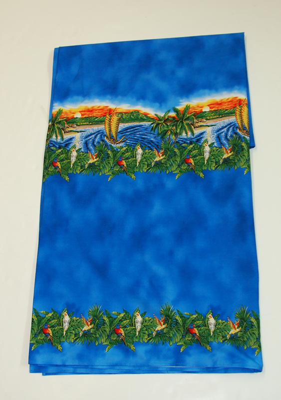 Hawaiian Cotton Bird Paradise Blue Lava