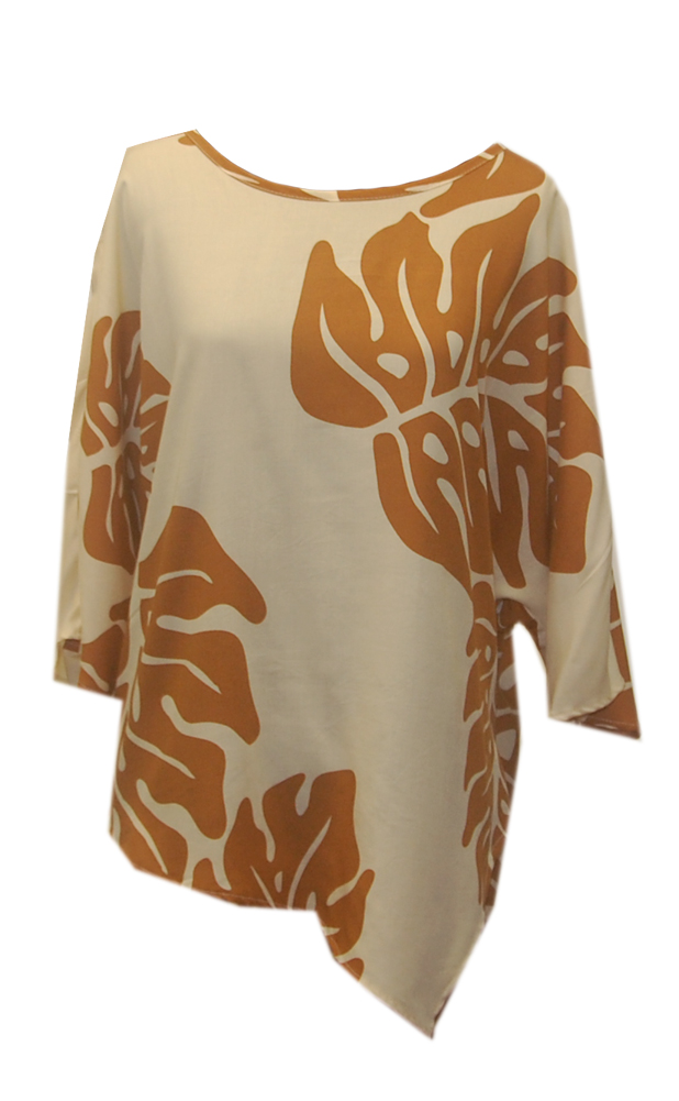 Hawaiian Fall Monstera Leaf Tunic Top