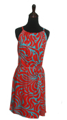 Aqua Abstract Flower Alice Ladies Short Dress