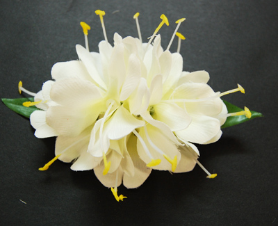 Ginger White Flower Clip