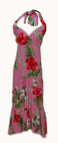 Haleakala Hawaiian Pink Halter Dress