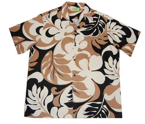 Rayon Tea Party Black Hawaiian Men Shirt