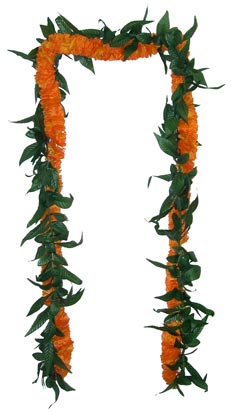 Men Maile Lei with orange ilima