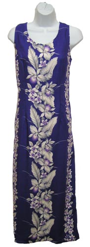 Hawaiian Midnight Purple Orchid Tank Dress