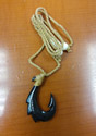 Hand Carved Black Buffalo Bone Dragon Fish Hook Necklace