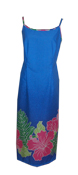 Hibiscus Flower Blue Spaghetti Dress