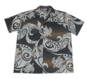 Cotton Blended Brown-Black Turtle Waves Aloha Shirt