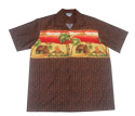 Hawaiian Island Brown Cotton Shirt
