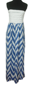 Beach Party Blue White Maxi Dress