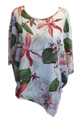 Hawaiian Puna Peach Ginger Flower Tunic Top