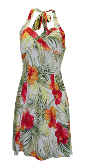 Hawaiian Mango Halter Dress