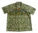 Hawaiian Green Yummy Party Drinks Cotton Shirt