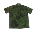Cotton Blended Olive Monstera Leaf Tattoo Aloha Shirt