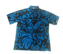 Hawaiian Polyester Blended Pono Black Blue Men Shirt