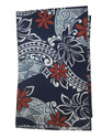 Hawaiian Cotton Navy Red Tiare Tattoo Leaf Lava Lava