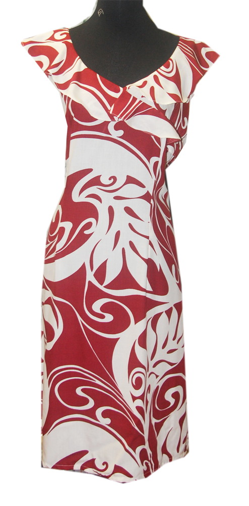 Hawaiian Hulopoe Bay Red Dress