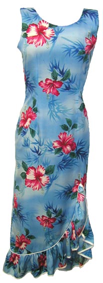 Hula Princess Ocean Rayon Hawaiian Dress
