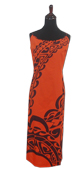 Island Tattoo Orange Spaghetti Strap Dress