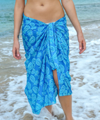 Hawaiian Cotton Blue Pineapple Ladies Sarong