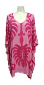 Hot Pink Monstera Leaf Ladies Poncho Style Top