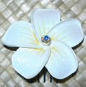 Glittery Plumeria comb w/Swarovski crystal