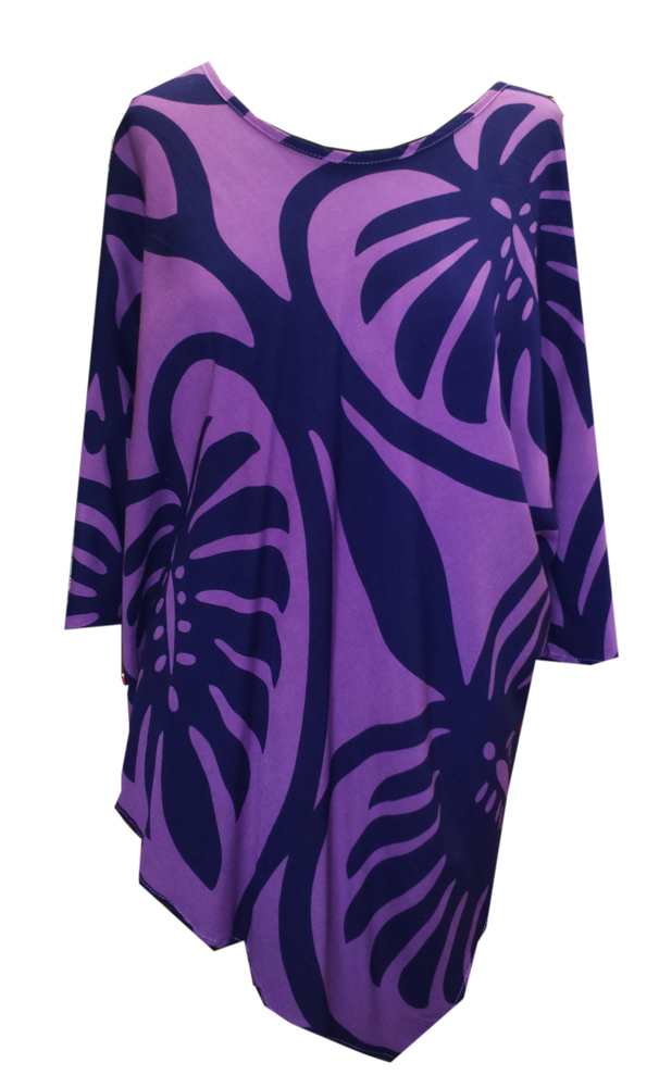 Hawaiian Ladies Purple Paradise Tunic Top