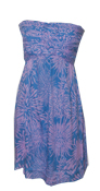 Ladies Purple Chrysanthemum Smocked Short Dress