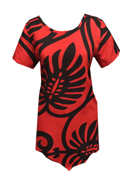 Kala Hawaiian Red Qulit Short Sleeve Top